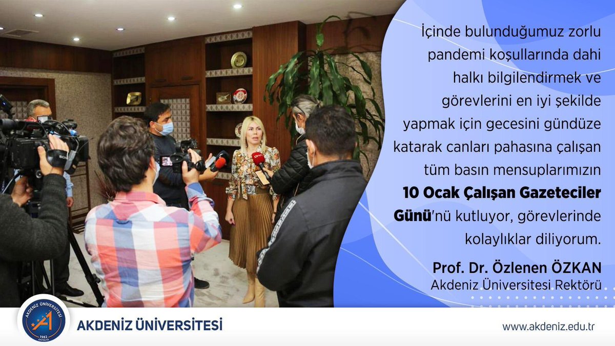 ozlenenozkn's tweet photo. İçinde bulunduğumuz zorlu pandemi koşullarında dahi halkı bilgilendirmek ve görevlerini en iyi şekilde yapmak için gecesini gündüze katarak canları pahasına çalışan tüm basın mensuplarımızın 10 Ocak Çalışan Gazeteciler Günü'nü kutluyor, görevlerinde kolaylıklar diliyorum. https://t.co/KDU3z5Jchf
