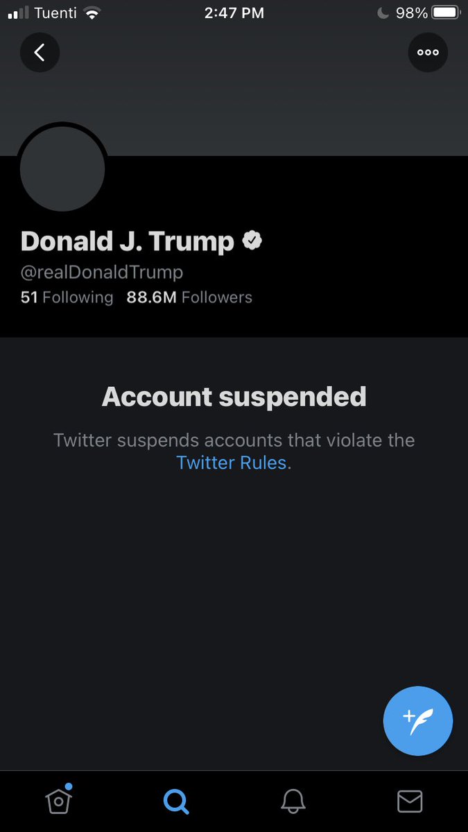 Dean_TheFanBoy's tweet photo. I hope they put this screenshot in history books #TrumpBanned https://t.co/WGK3JUA76z