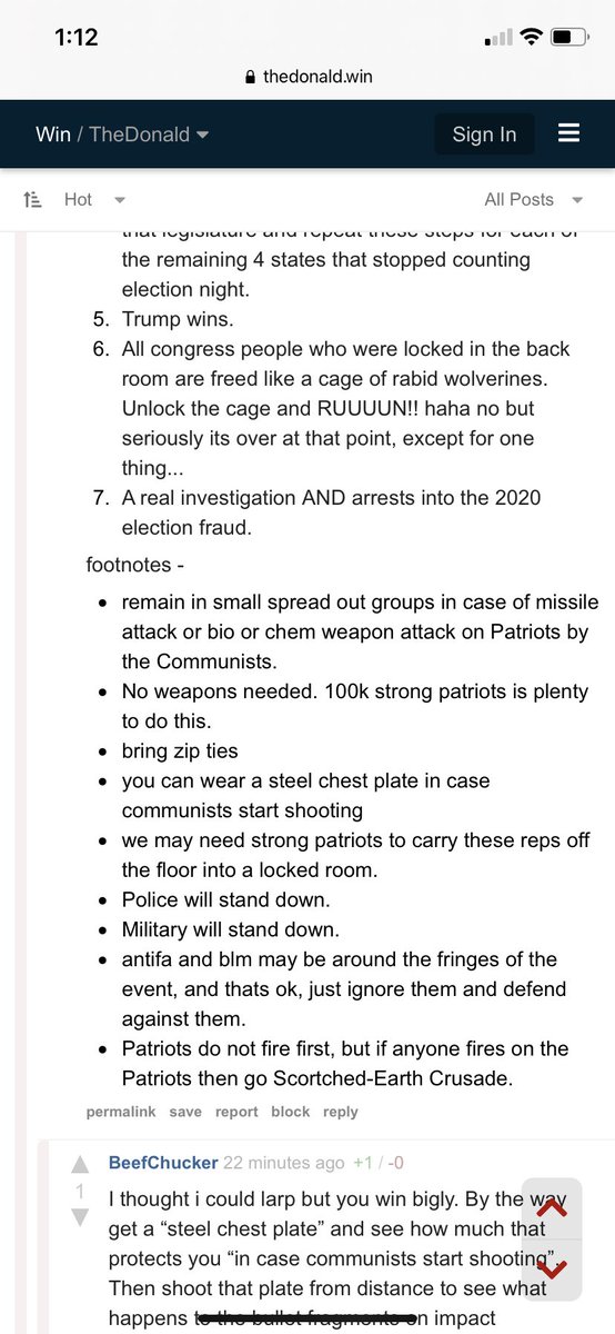 A few other screenshots of interest. One is a breakdown, by the insurrectionists themselves, of some of the factions that would be present at the Trump rally. The other is an attempt to outline a coherent plan to force Trump to be certified the election winner.