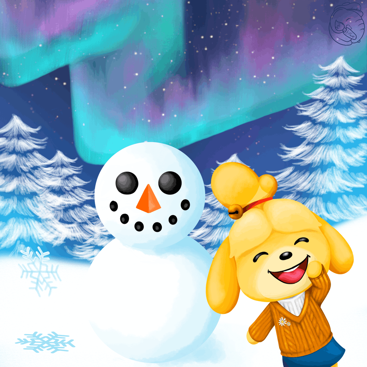 BunteJenny's tweet photo. Happy New Year 2021🙂 #AnimalCrossingNewHorizions #HappyNewYear #isabelle #acnh #digitalpainting #autodesksketchbook #fanart #Nintendo https://t.co/4ES25eq0oH