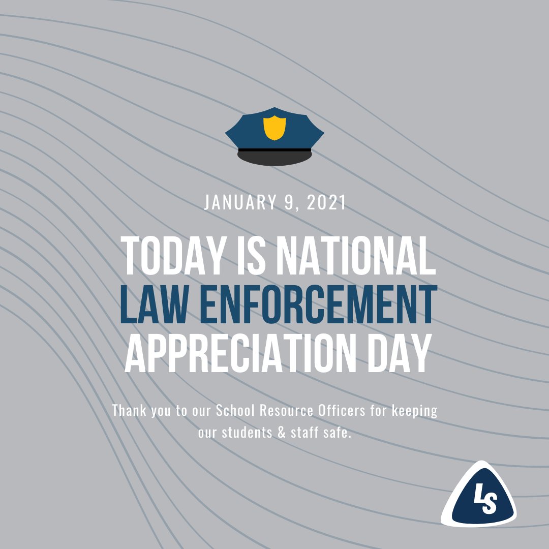 Today is National Law Enforcement Appreciation Day! 🎊 We'd like to highlight our amazing School Resource Officers for keeping our students and staff safe. We appreciate the great example you set as #LifeLeaders every day. 

#LifeSchool