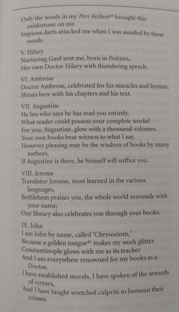Starting in on Isidore's Etymologies; already worth it, the preface translates this bibliographic poem, perhaps written on the walls of the cathedral library in Seville