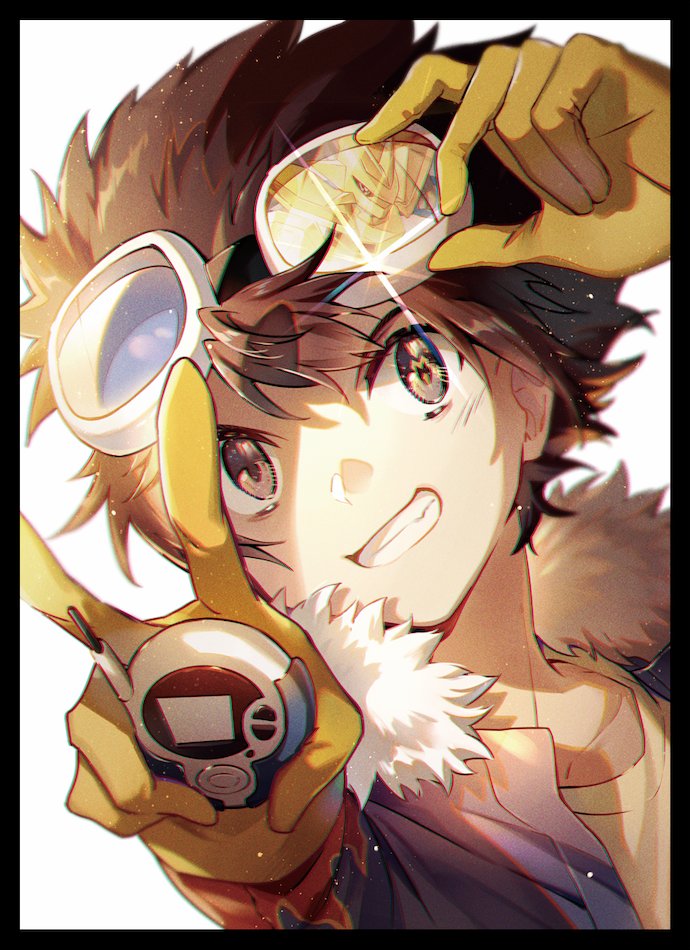 1boy male focus gloves goggles brown hair brown eyes goggles on headwear  illustration images