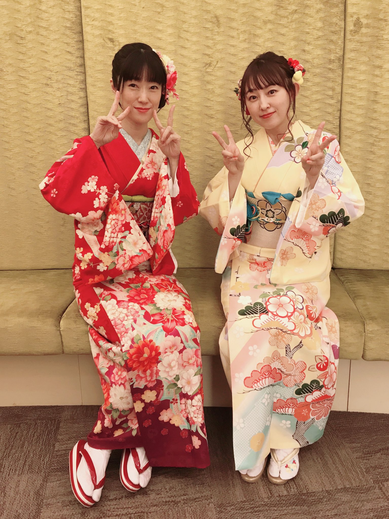 高橋美佳子 神楽役釘宮理恵ちゃんと 定春役高橋美佳子ちゃん まさに相棒の2人 紅ニ点の留袖姿 いかがですか 銀魂ザファイナル 釘宮理恵 高橋美佳子 Instagramにも色々載せるので覗きに来てね