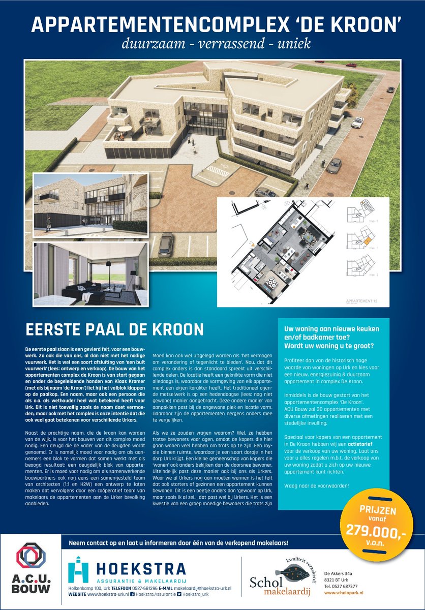 Nog enkele appartementen beschikbaar! #DeKroon #Nieuwbouw #Urk