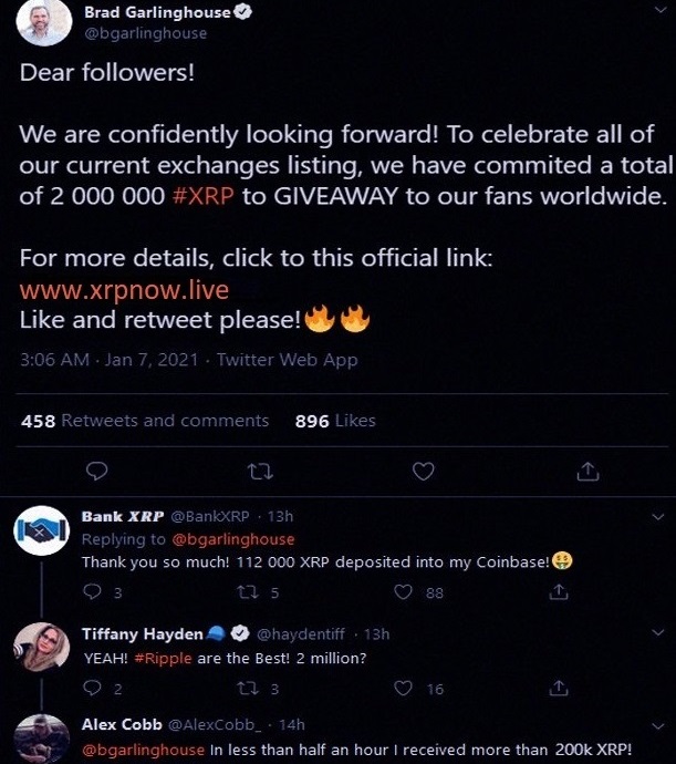 TWENTITEEN2032's tweet photo. W e l l done Brad! Keep up the good work guys! $xrp #ripple !! ! https://t.co/WJNefeGewP