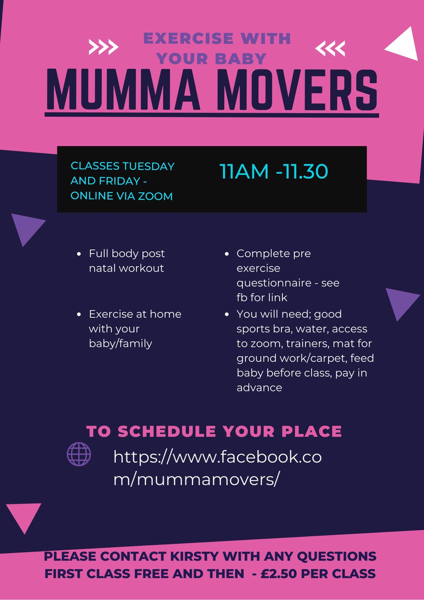 KirstySSF's tweet photo. Hi Twitter friends. I’ve started my own #postnatalexercise classes for #mums to do with #babies (and any and all other children at home). Online at the mo and will have classes in person at Glasgow Green and Cuningar Loop as soon as we can!! All details on Facebook. Pls share 💕 https://t.co/NTHREgWFbs