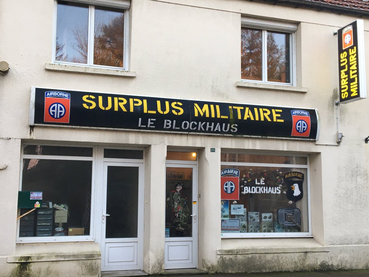 blockhaus50's tweet photo. Surplus Militaire Le Blockhaus à Sainte Mère Église #surplusmilitaire #leblockhaus #saintemereeglise #dday #surplusmilitaireleblockhaus #militaire #treillis https://t.co/nIy4f0qybU