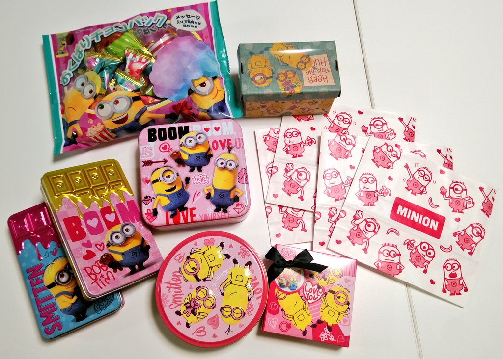 ミニオンおじさん ミニオンのバレンタイン商品を購入しました イオンで買うと専用の袋が付いてきました ミニオン
