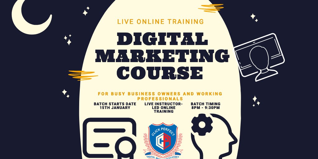 clickperfect's tweet image. Are you a busy business owner or working professionals and want to learn digital marketing but due to a busy schedule you have not yet learned??

Late evening batch available. Visit: bit.ly/clickperfect

#training #courses #digitalmarketing #business #professional