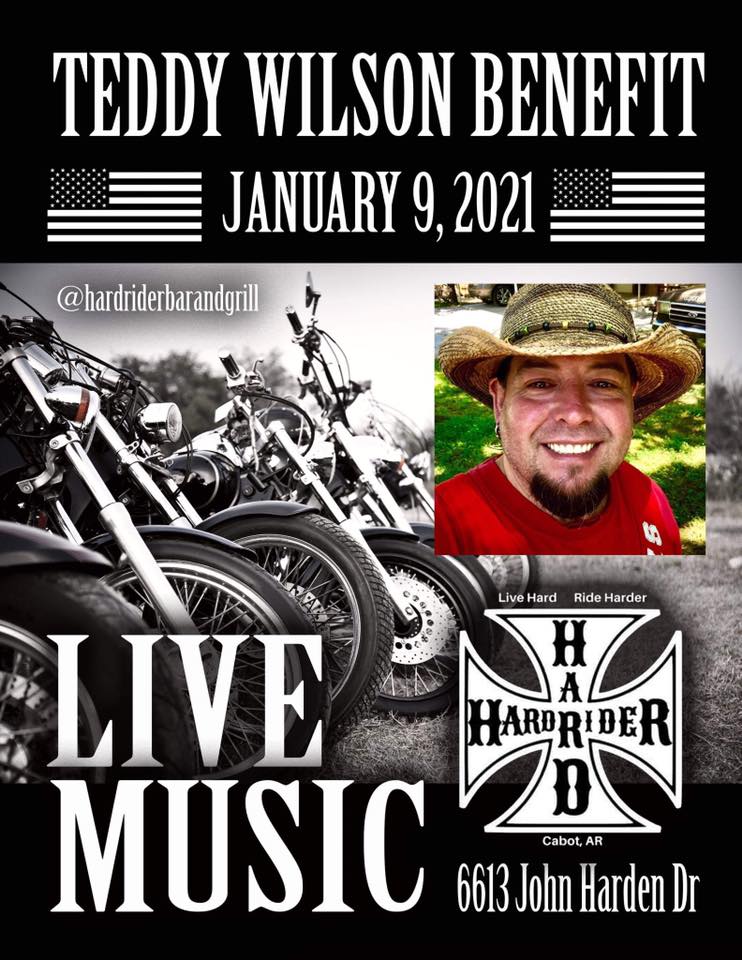 Playing today in Cabot, AR at HardRider Bar &amp; Grill. Benefit for Teddy Wilson's medical expenses. Goes from 2 to 11 p.m. I'll go on around 3:30 p.m. Hope to see you there! #LiveMusic #ArkansasCountryMusic #CabotAR #JacksonvilleAR #Benefit