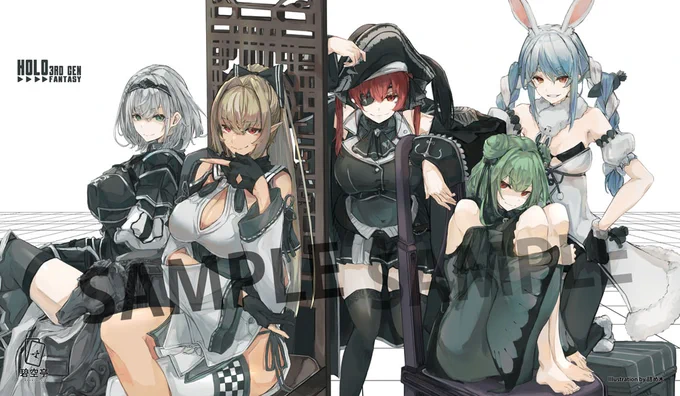 【サンクリ通販 新作】
二つ目は「3期生(兎田ぺこら、潤羽るしあ、不知火フレア、白銀ノエル、宝鐘マリン)」のプレイマットです!
イラストは、詰め木様(@tumeki_kou)に描いていただきました。
サンクリにて頒布予定でしたが、後日通販にて頒布いたします。
開始は【1月16日午前10時～】の予定です。 