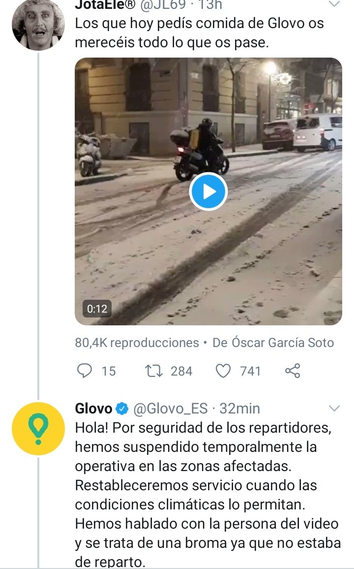 Hoyuelicos's tweet photo. La cara de cemento de Glovo y me quedo corta. https://t.co/WsbAO6Cjfz