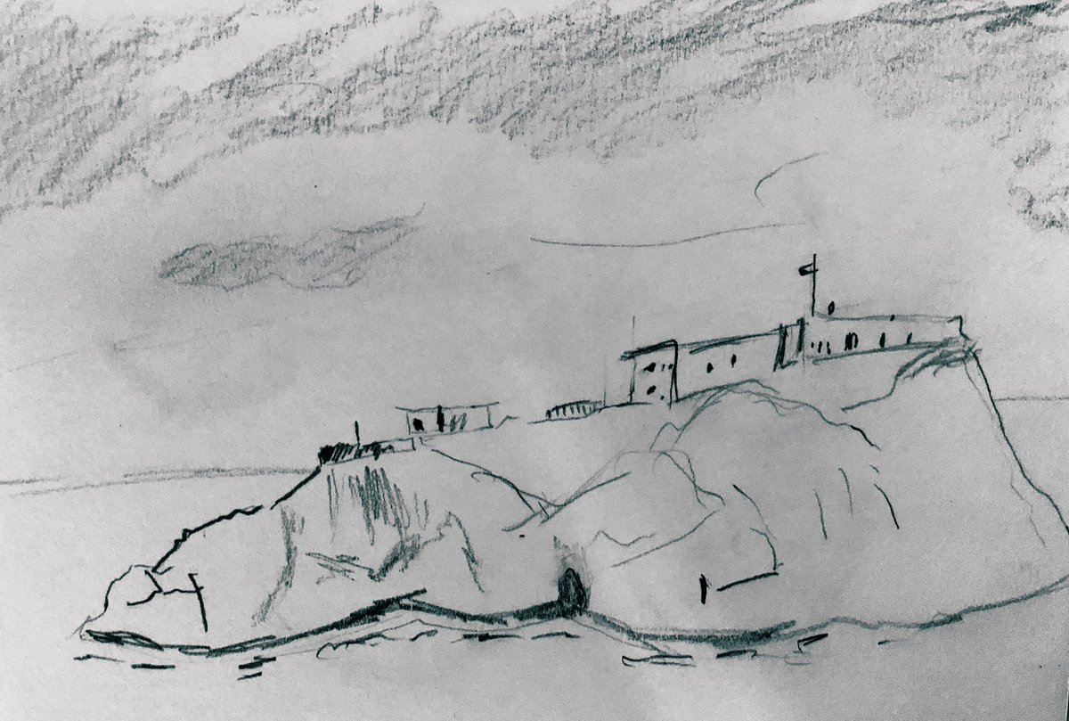 anothergraeme's tweet photo. My pencil sketch of St Catherine’s Island @LoveTenby @Tenbyisland @MySaundersfoot @GDPTenby @TenbyMuseum - September 2020 https://t.co/BNHZgW4b3u