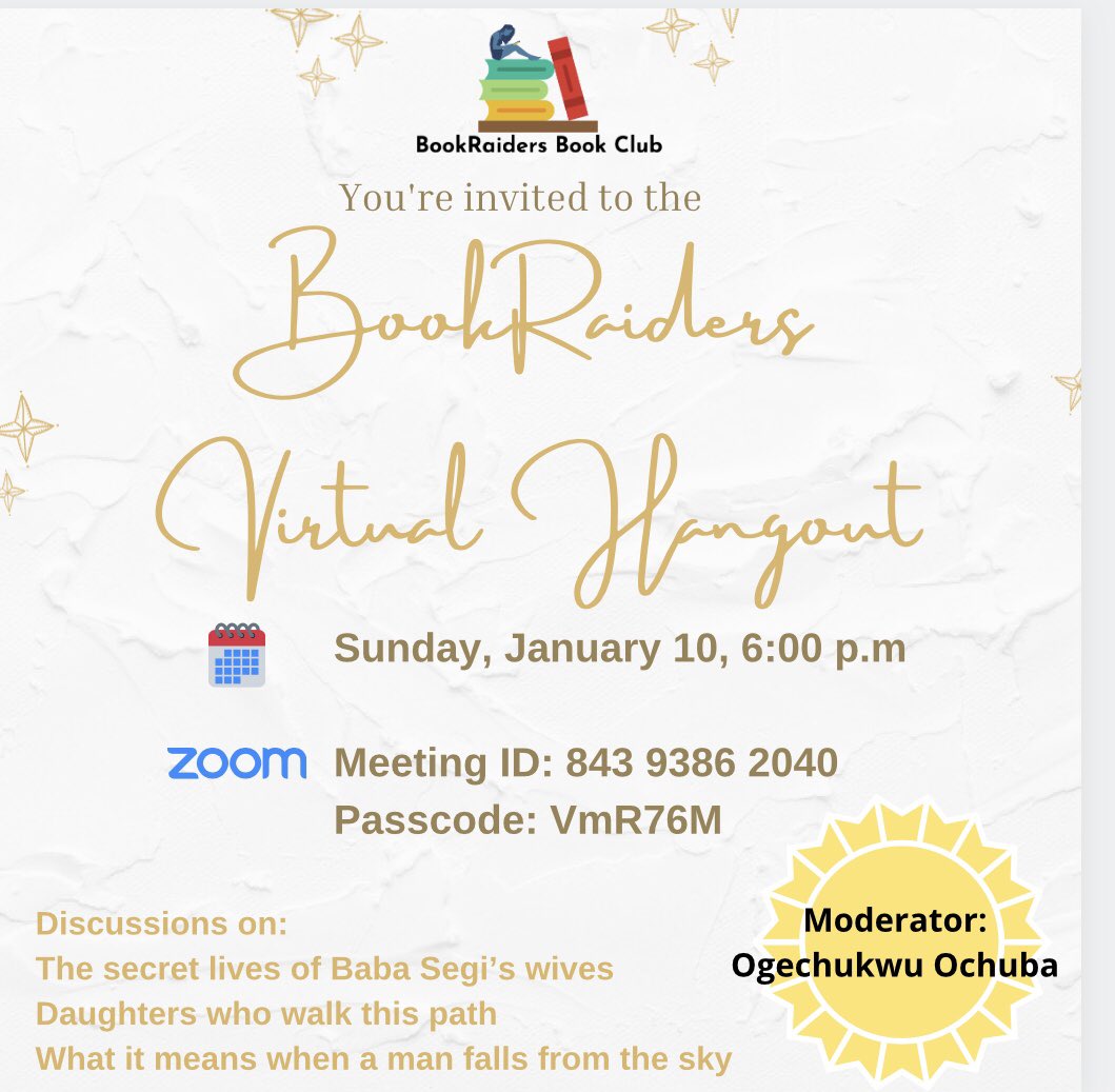 Book_Raiders's tweet photo. Join us for our first virtual hangout on zoom! https://t.co/Jnu7RtBj9K
