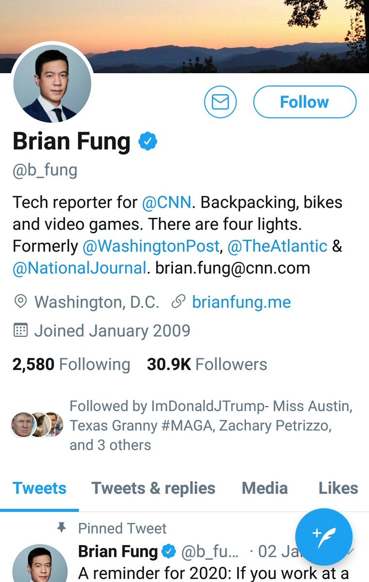 1. Brian Fung works for CNN. I will share with you some of his recent tweets and his family. ((thread))