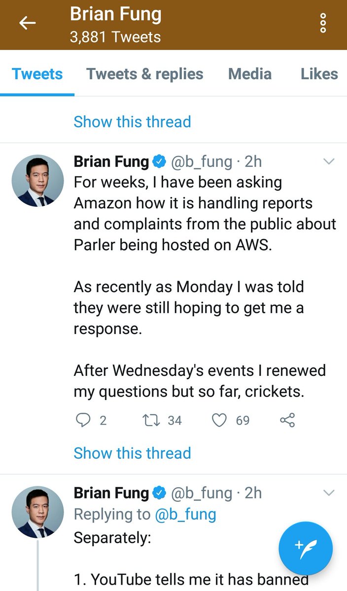 1. Brian Fung works for CNN. I will share with you some of his recent tweets and his family. ((thread))