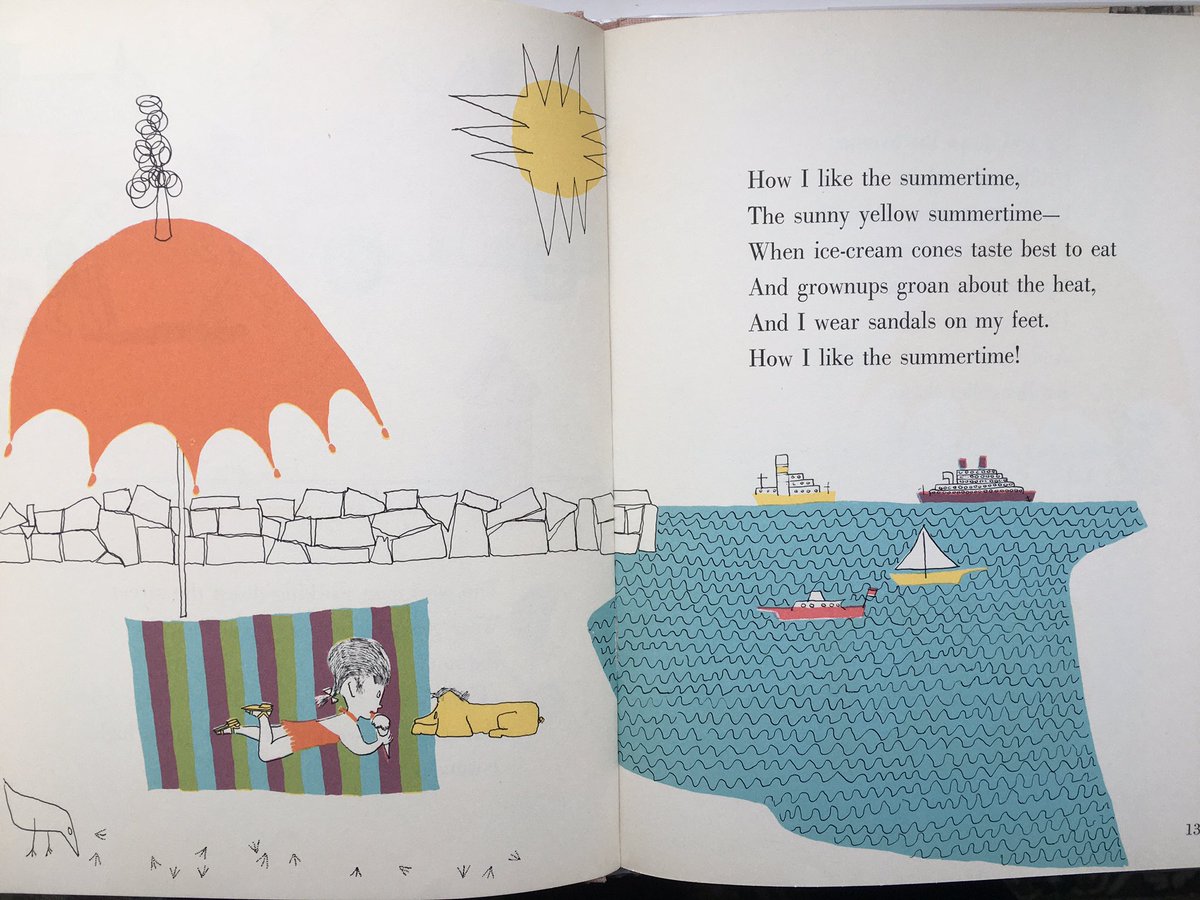 mooseandmouse's tweet photo. Today’s #DailyPoemPicture takes pages from All My Shoes Come in Twos, from 1957.
Words by #MaryAnnHoberman and pictures by her husband #NormanHoberman https://t.co/jO59bi4V6u