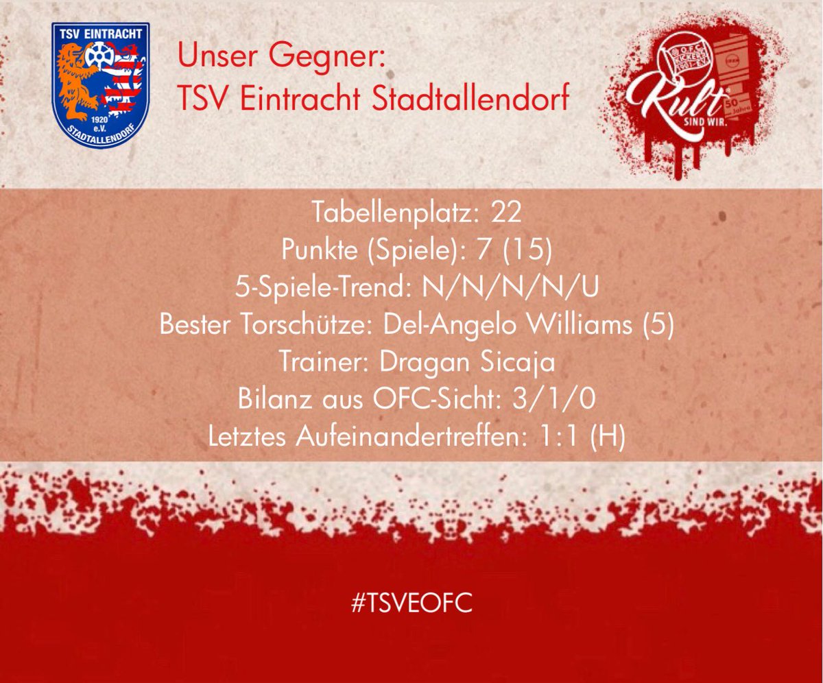 OFC_offiziell's tweet photo. #TSVEOFC 🔴⚪️ Der TSV Eintracht Stadtallendorf unter der Lupe 🔎
#kultsindwir #nurderOFC https://t.co/mf5Gsp2qAO