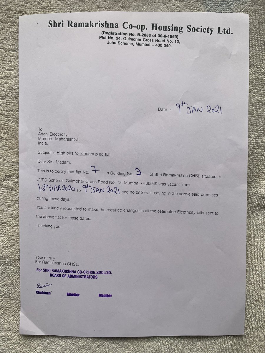 LAmesur's tweet photo. @Adani_Elec_Mum @republic @narendramodi @TimesNow @INCIndia @ANI @BJP4India @RahulGandhi Adani sending bills to vacant flats in Juhu along with disconnection notice. These are 2 samples. Please resolve this asap. Blank Meters also changed without informing the Owners. Is it fair? https://t.co/JxDARP2P3i