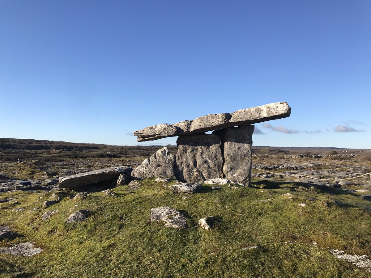 Poulnabrone dolmen in winter sunshine. The opw are there keeping an eye on the place while there are no tourists, thank you <a href="/opwireland/">Office of Public Works</a>