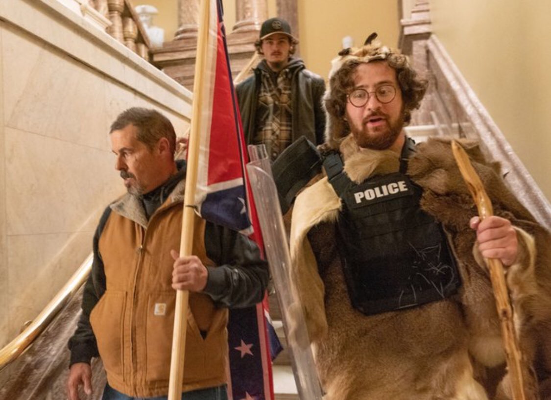 Aaron Mostofsky. His dad is a Brooklyn Supreme Court Judge.He is on the  @FBIWFO wanted list. Snappy dresser too. https://www.timesofisrael.com/rioter-in-fur-pelt-is-son-of-ny-jewish-judge-who-led-a-national-synagogue-group/