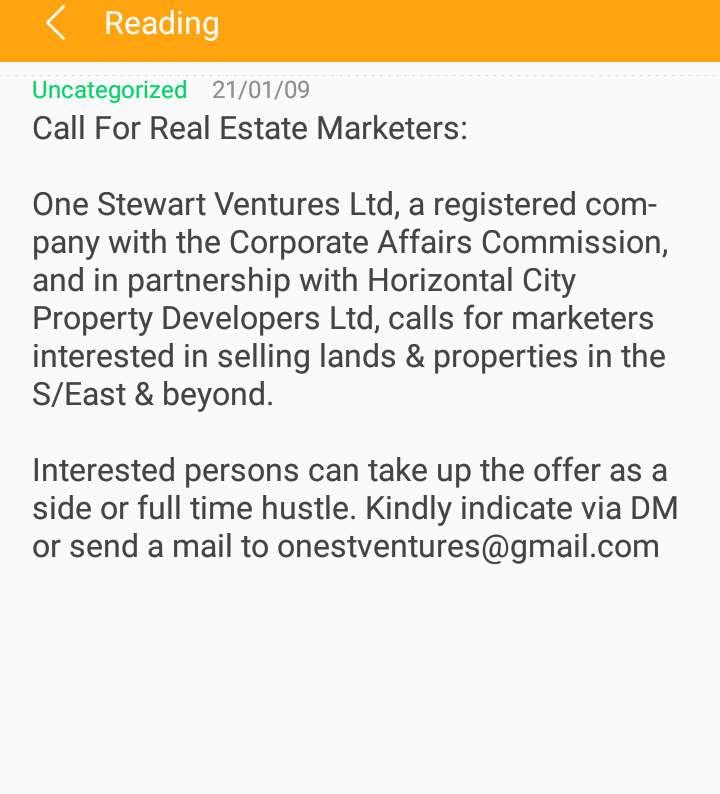 onestventures's tweet photo. Call For Real Estate Marketers:

@Coal_City @insideenugu @chuks_nadia @Chuklegend @Stansbaby @Jamessucre2 @Drmuzoic @EnuguGod @britneywrites2 @OnweLinda @nwanyibuakudiya https://t.co/Ofmlz59Qay