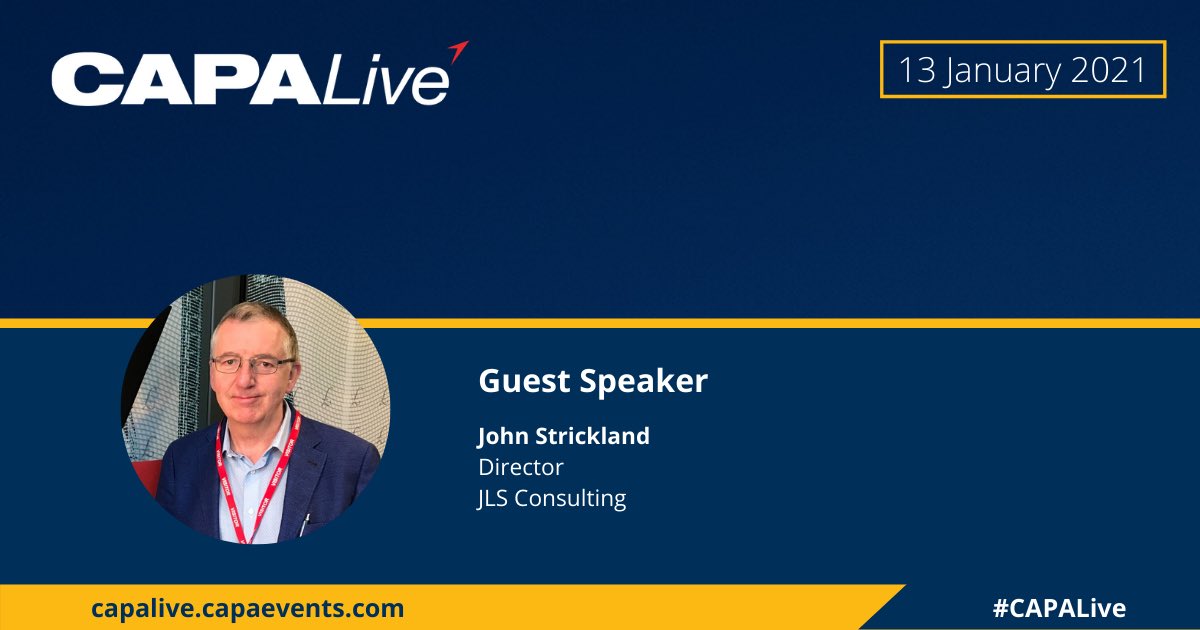 JohnLStrickland's tweet photo. Looking forward to chairing January analyst session for @CAPA with @roeska_d &amp; @DavyGroup’s Stephen Furlong #airlines #airports #Aircraft https://t.co/gCCFnu5wUk