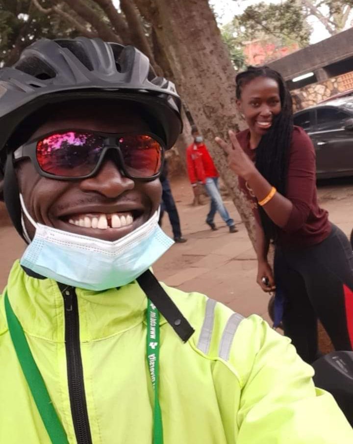 JudyKosgei's tweet photo. A social distanced selfie with this amazing Global Enviroment Policy guru/ #cyclist @innocentmaloba before @spinkingske #SpinQueens beginners ride.
As always great conversations on sustainability sir ๐
#MyLane2 #Sharetheroad with #watuwabaiskeli support #LesuudaNMTBill https://t.co/N0KA8jacN6