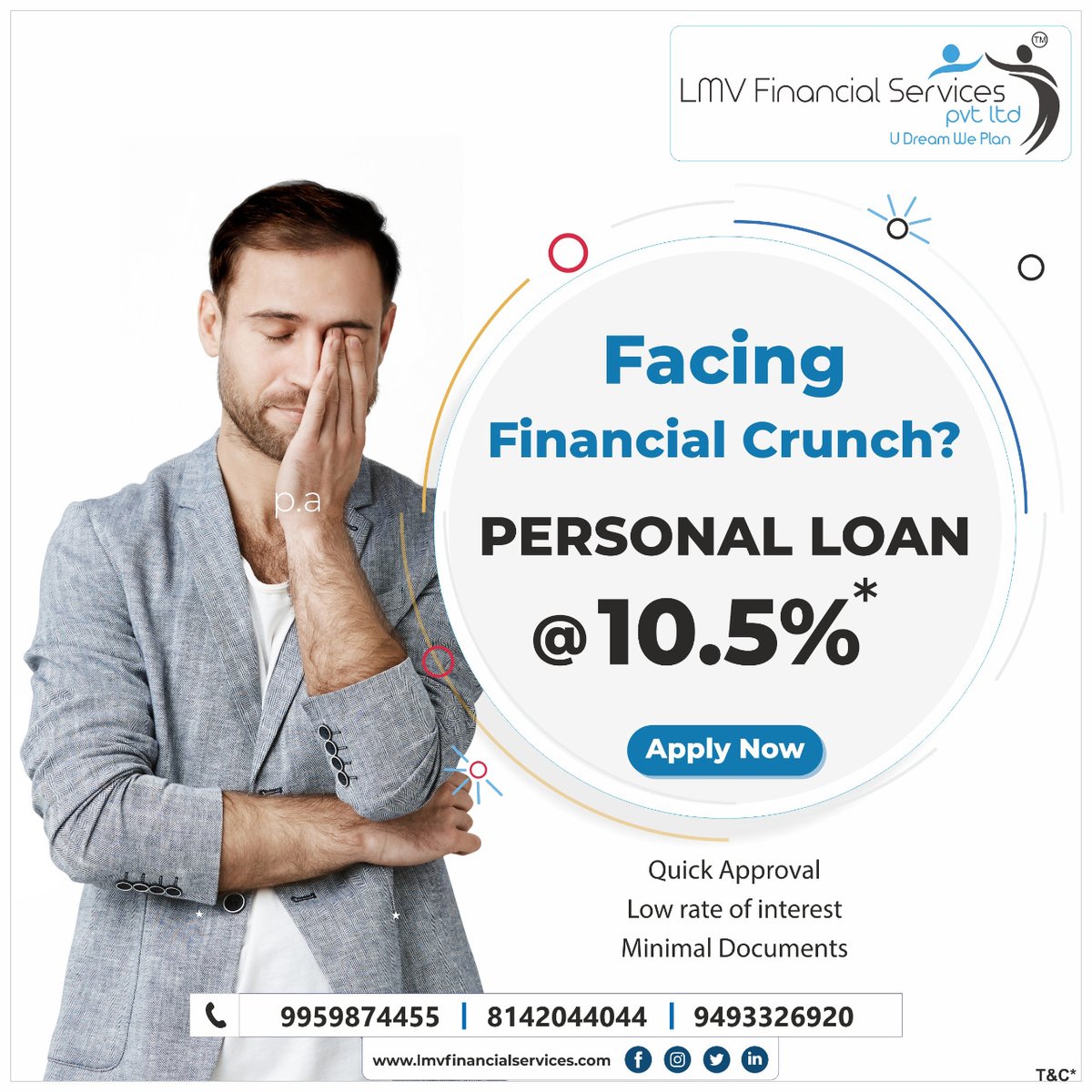 LMVfinancial's tweet photo. Dreaming of a perfect wedding, home renovation, higher education, or a much-desired gadget? You no longer need to wait to realize your dreams. Apply for a #Personalloan for low ROI.
.
.
.
#personalloans #Hyderabad #mumbai #pune #bangalore #banks #finance #loansinhyderabad #lmvfs https://t.co/RVMvRykgtc