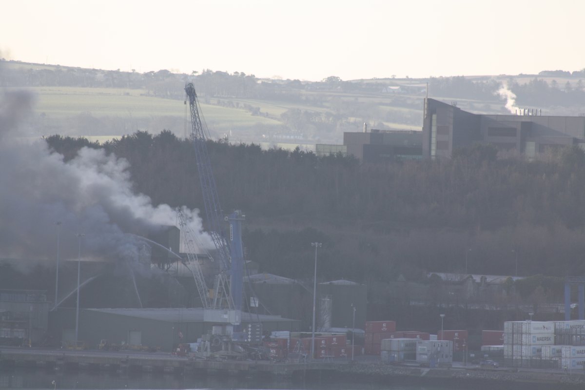 laserra's tweet photo. Fire at Ringaskiddy R&amp;H Hall #ringaskiddy #cobh #fire #portofcork #january2021 https://t.co/8OBa4z8rl6