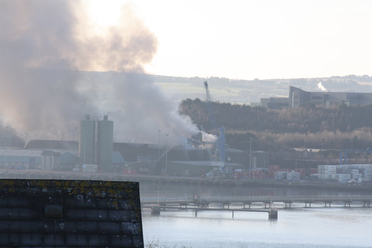 laserra's tweet photo. Fire at Ringaskiddy R&amp;H Hall #ringaskiddy #cobh #fire #portofcork #january2021 https://t.co/8OBa4z8rl6