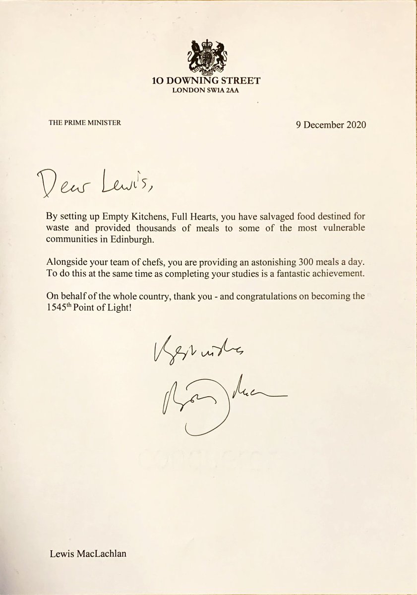 emptykitchens's tweet photo. One month ago we were given an award by @BorisJohnson for our efforts combating hunger and poverty in #edinburgh.

It was a nice thought, but is completely useless.

What we need is money and support, not meaningless plaudits full of errors.

So we wrote back and told him so. https://t.co/qdpi0NQMZT