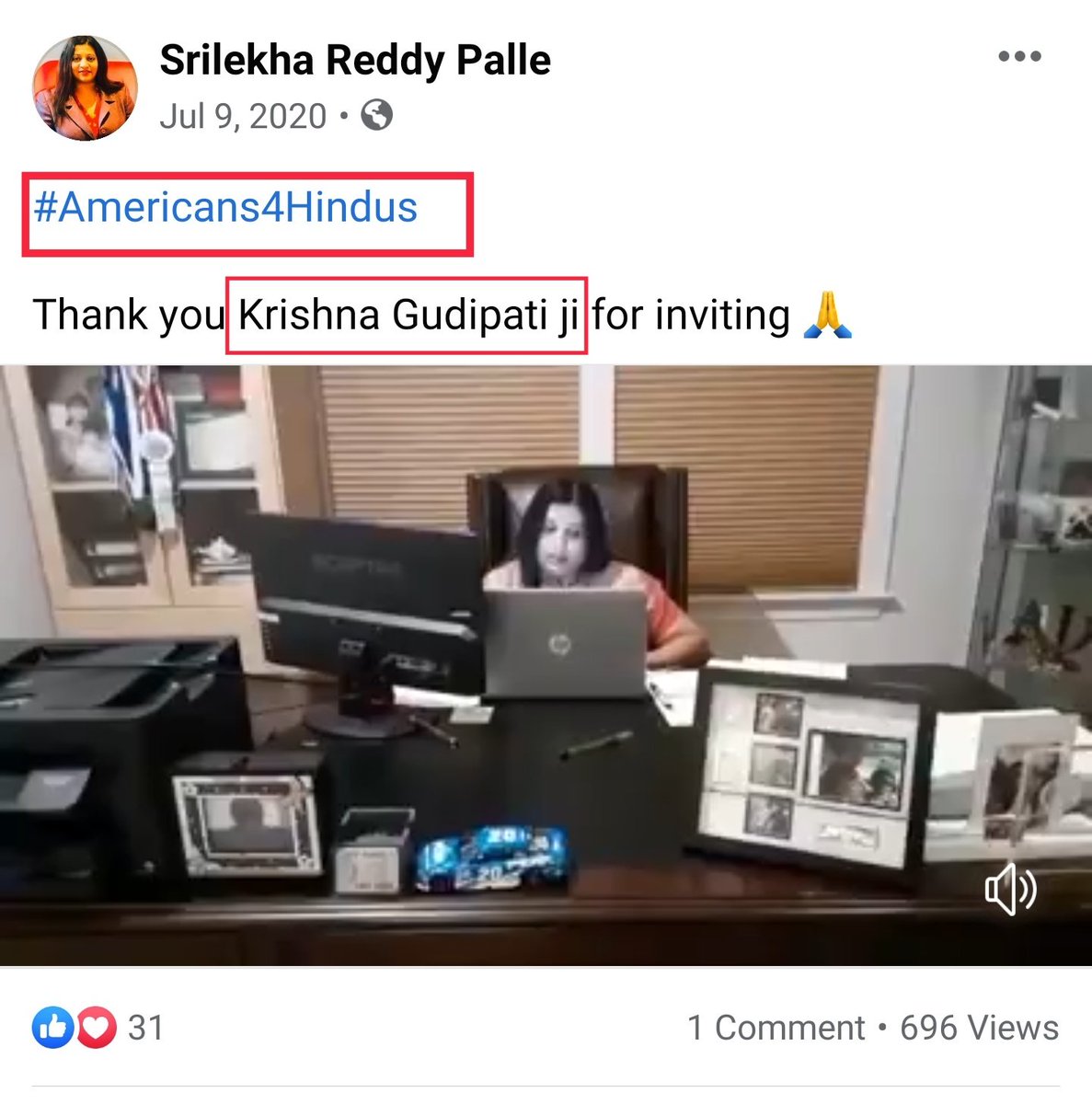 Look at the hashtag. These posts were by  @Srilekha_Palle on Facebook. Krishna Gudipati is organiser for several such events in America.