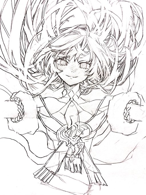 下描き?
色塗りしたいが為に描きました〜_φ(・_・
こういう髪の動き大好き
描いてるとめちゃ楽しい(OvO)♪
#お絵描き #私の絵柄が性癖に刺さる人に届いて欲しい  #絵柄が好みって人がいればいいなぁ 
