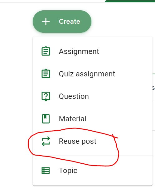 If sharing content with classes with exact same requirements e.g. date due, content etc you can either select multiple classes OR Reuse previous posts to use the same content but adjust the dates etc