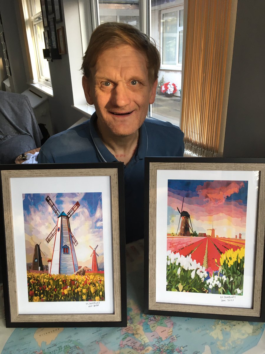 Duckers1964's tweet photo. With the tablet I got for Christmas I have been colouring by number as part of my recovery during this lockdown here are two pictures of Kinderdijk Holland which I plan to visit with #Teamduckers  stay safe and stay home 🏡 https://t.co/8SVJjWOr0E