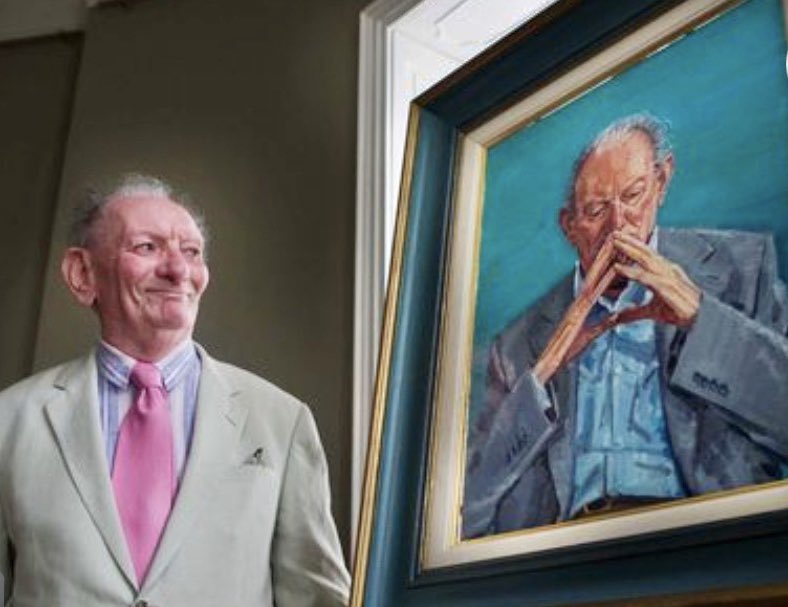 Portrait of #BrianFriel unveiled ⁦@NGIreland⁩ 2010 painted in my studio, Mountjoy Square 2009 Friel was born OTD 1929 departed this world 2015 What a privilege to have painted hem