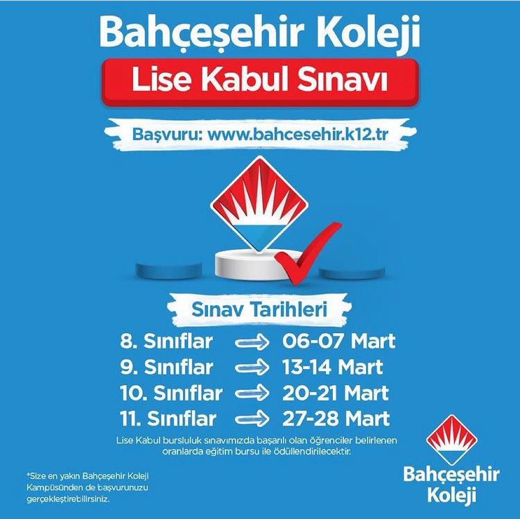 🎯Hayal ettiğin geleceğe doğru yerden başlamak #SeninTercihin

Bahçeşehir Koleji “Lise Kabul Sınavı” Başvuruları Başladı!

Şimdi Başvur! 👉🏻 bahcesehir.stoys.co/sinavkayit

#bahçeşehirkoleji