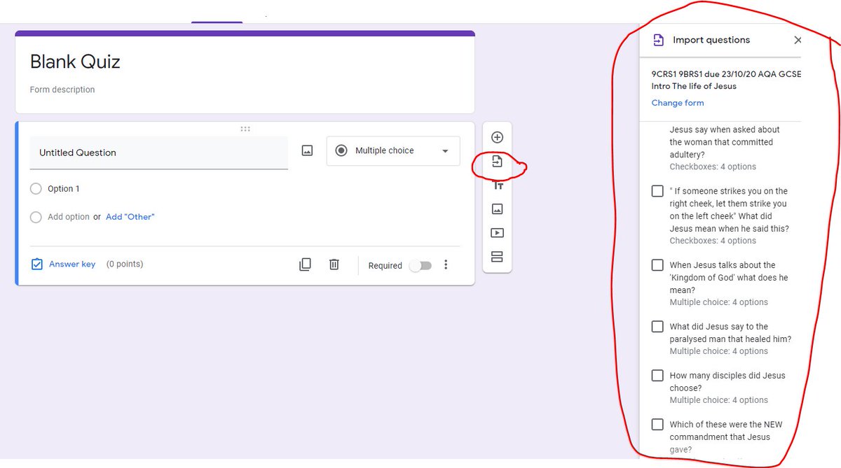 In google forms you can import previously written questions from other quizzes to save time retyping