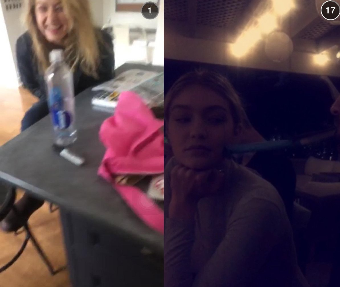 Joe and Gigi dancing, hugging and kissing each other.