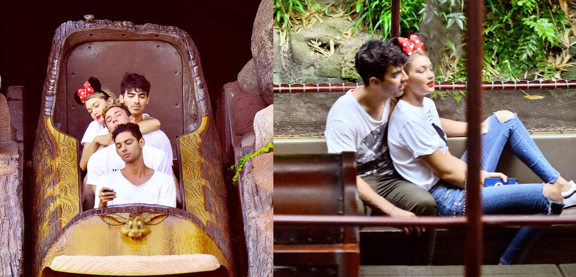 Joe and Gigi dancing, hugging and kissing each other.