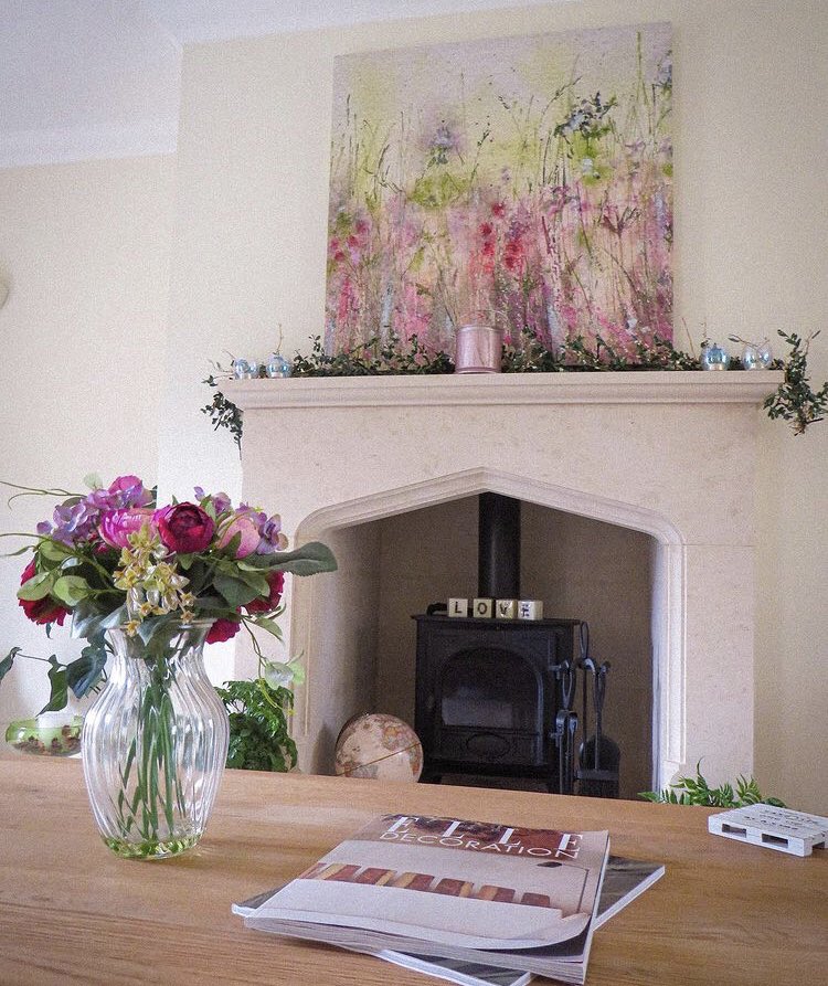 Some lovely interior design work by The Blushing House to enhance a fireplace we installed a few months ago
