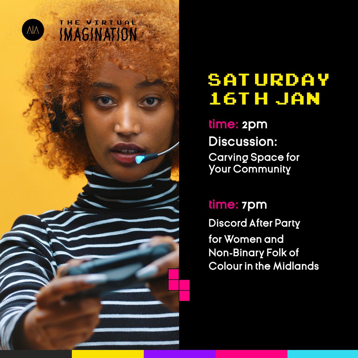 we_are_maia's tweet photo. GAME LIKE YOUR JOY DEPENDS ON IT 🎮✨ If you’re a gamer, in a big or small way, come and join us over the next two Saturdays as we celebrate the joy, community and imagination that is found in gaming. Speakers TBA.
Sign up here: https://t.co/EpUE2I0XYs https://t.co/ii0uGwdrZP