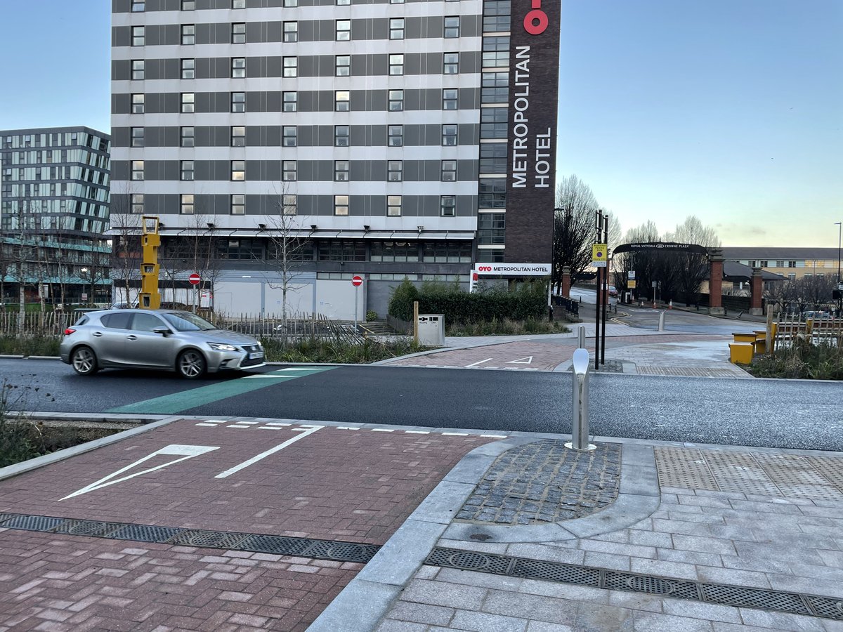 Road crossings:Good line of sight for both parties. Clear priority. Raised to slow motor vehicles. No kerbs, bumps, gates, or fences.Could easily be switched to bike and pedestrian priority if necessary in future, but so far this seems to strikes a good balance.