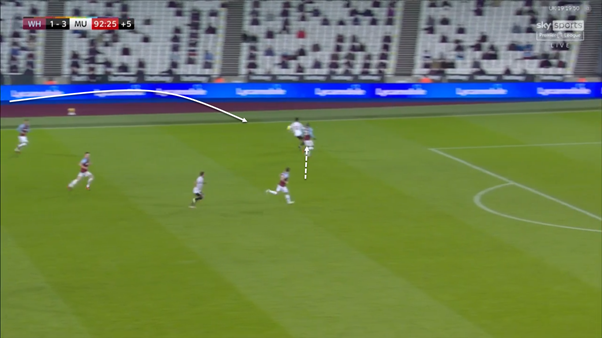 Below there are two examples of the lofted pass.It is a solid form of quick progression and works well against high lines. But it is a difficult pass to deal with as the receiver since they'll usually be running away from goal and will have to hold it up.