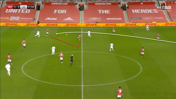 While it seems easy, to keep possession moving with quick, accurate passes in the 1st and 2nd phases is important and Shaw does so with great efficiency.He has a 92.2% accuracy in his short passes (5-15 yards) this PL season. Examples of Shaw's comfort on the ball are below.