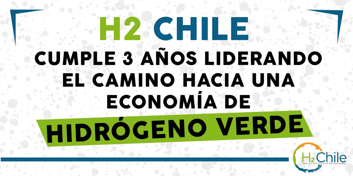 h2_chile's tweet photo. Gracias al compromiso de las mujeres y hombres que componen la Asociación Chilena de Hidrógeno ya cumplimos 3 años. Estamos muy orgullosos de ayudar a construir la historia de un país sustentable y verde.  Gracias a ustedes, H2Chile es presente y futuro. Feliz Aniversario. https://t.co/7o0ZkISNf2