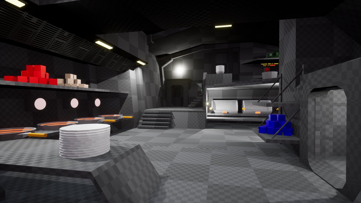 Who here loves a block-out? Here's a snap of our brand spanking new environment's block-out for #screenshotsaturday, created using Unreal Engine 4.

What tips or advice would you Level Designers give when it comes to constructing a block-out? 
#indiedev #UE4 #indiegame #scifi