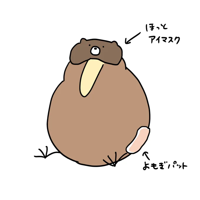 目と腰を休めるキーウィ 